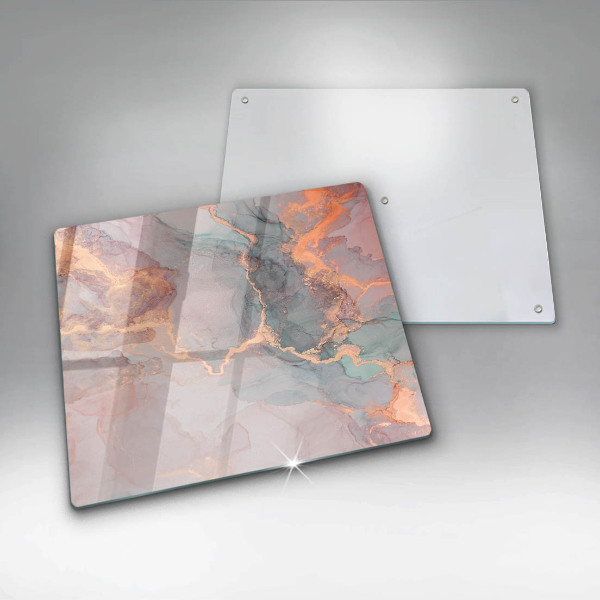 Tűzhelyvédő üveglap Márvány arannyal