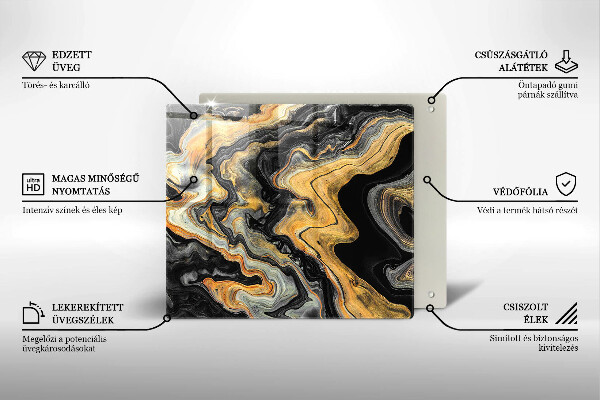 Tűzhelyvédő üveglap Absztrakt szerkezet