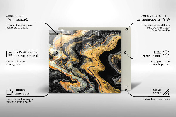 Tűzhelyvédő üveglap Absztrakt szerkezet