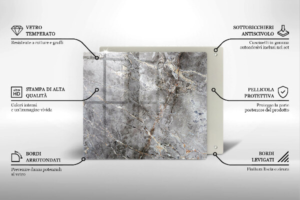 Tűzhelyvédő üveglap Kő textúra