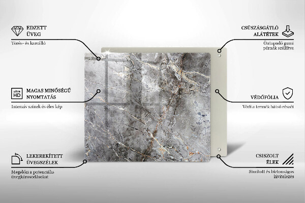 Tűzhelyvédő üveglap Kő textúra
