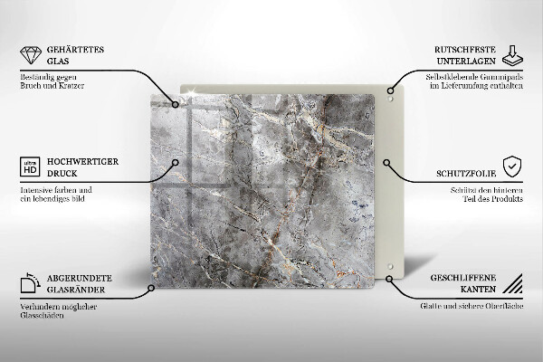 Tűzhelyvédő üveglap Kő textúra