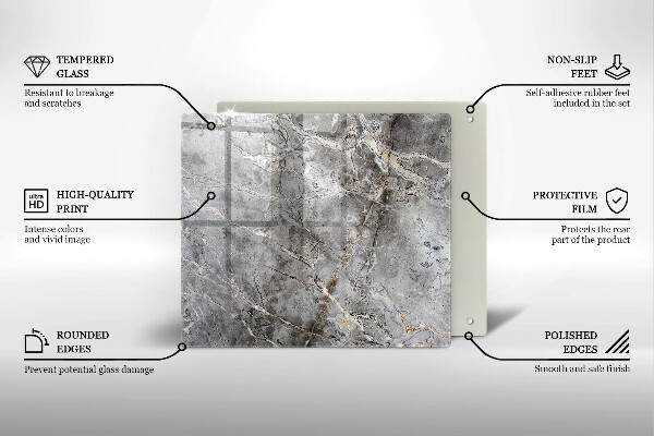 Tűzhelyvédő üveglap Kő textúra