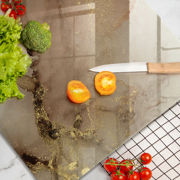 Tűzhelyvédő üveglap Arany absztrakció