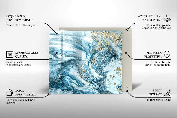 Tűzhelyvédő üveglap Szerkezete arannyal
