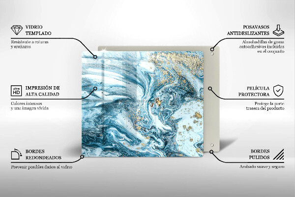 Tűzhelyvédő üveglap Szerkezete arannyal