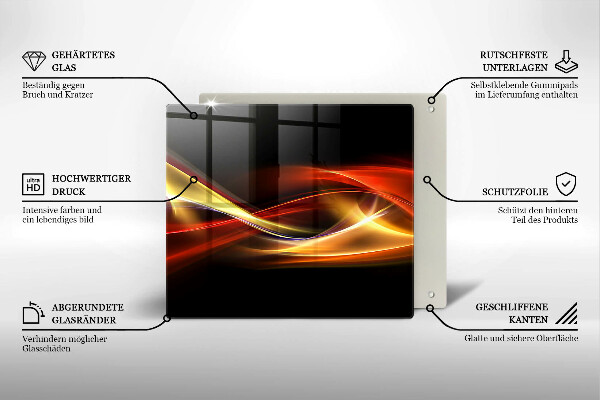 Tűzhelyvédő üveglap Absztrakt füst és fény