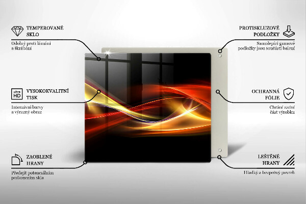 Tűzhelyvédő üveglap Absztrakt füst és fény