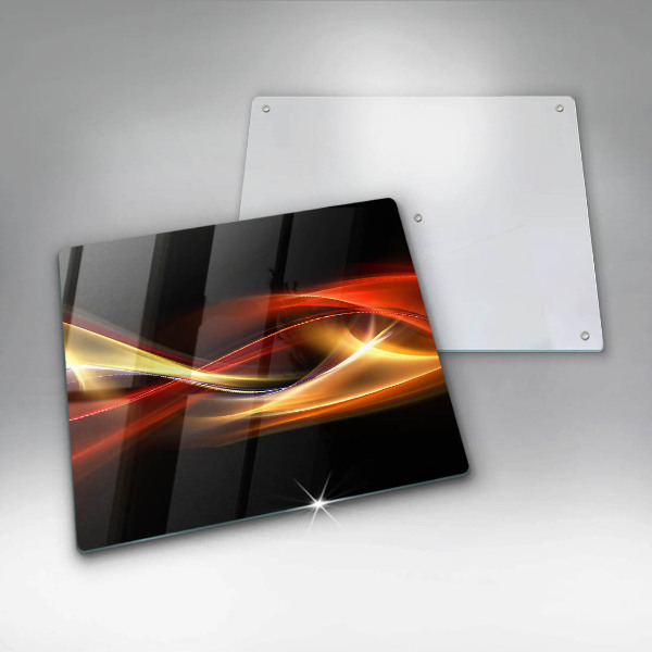 Tűzhelyvédő üveglap Absztrakt füst és fény