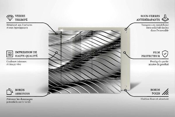 Tűzhelyvédő üveglap 3D fém szerkezet