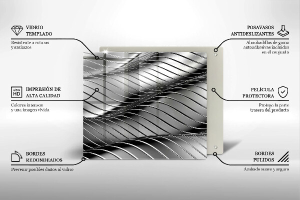 Tűzhelyvédő üveglap 3D fém szerkezet