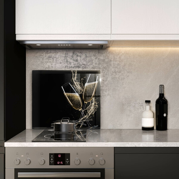 Tűzhelyvédő üveglap Pohár pezsgő