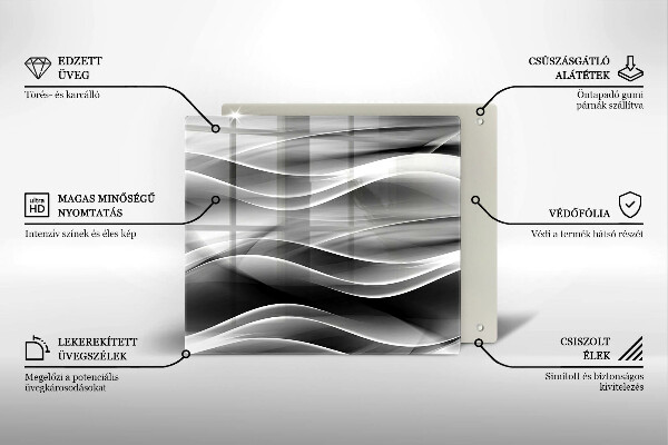 Tűzhelyvédő üveglap Absztrakciós finom vonalak
