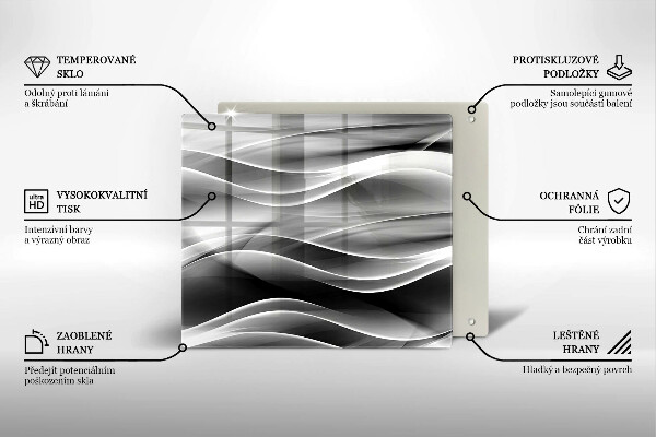 Tűzhelyvédő üveglap Absztrakciós finom vonalak