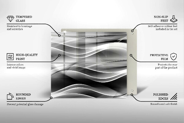 Tűzhelyvédő üveglap Absztrakciós finom vonalak