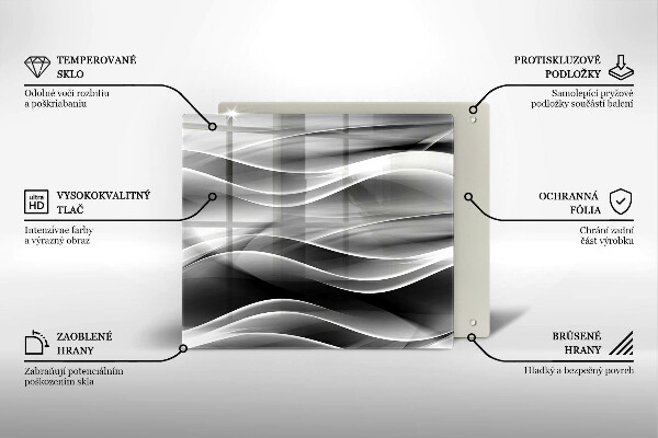 Tűzhelyvédő üveglap Absztrakciós finom vonalak