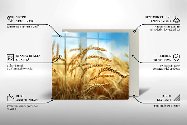 Tűzhelyvédő üveglap Kalász gabonafélék a területen