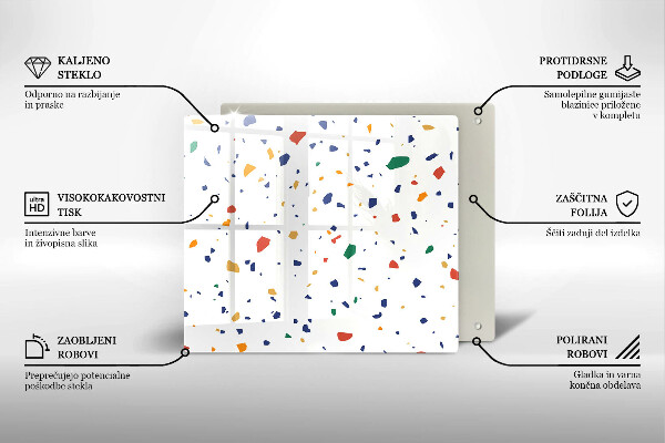 Tűzhelyvédő üveglap Színes kőedény