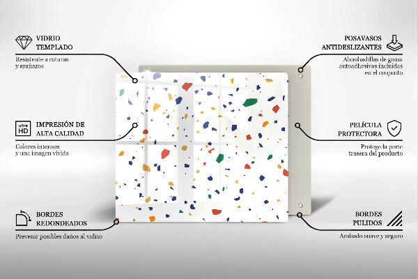 Tűzhelyvédő üveglap Színes kőedény