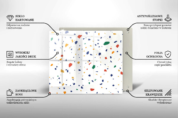 Tűzhelyvédő üveglap Színes kőedény