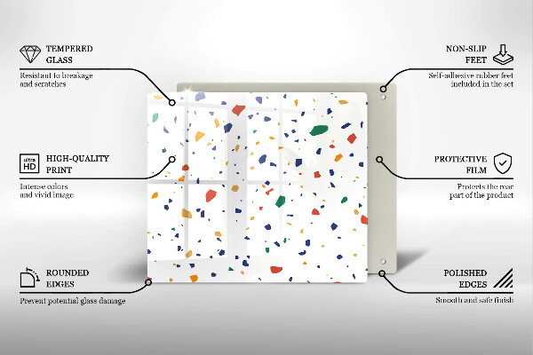 Tűzhelyvédő üveglap Színes kőedény