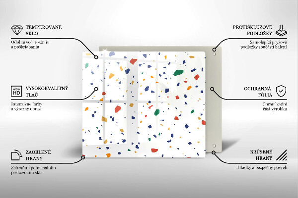 Tűzhelyvédő üveglap Színes kőedény