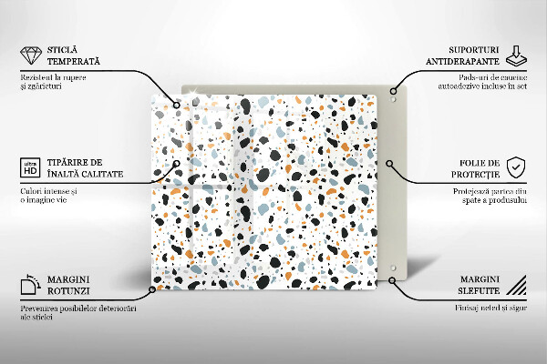 Tűzhelyvédő üveglap Dekoratív kőedény