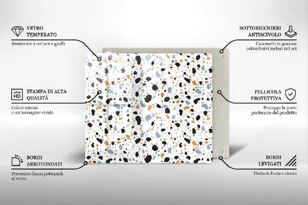 Tűzhelyvédő üveglap Dekoratív kőedény