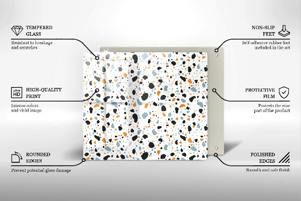 Tűzhelyvédő üveglap Dekoratív kőedény