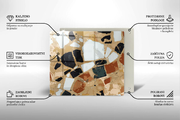 Tűzhelyvédő üveglap Dekoratív kövek lemez