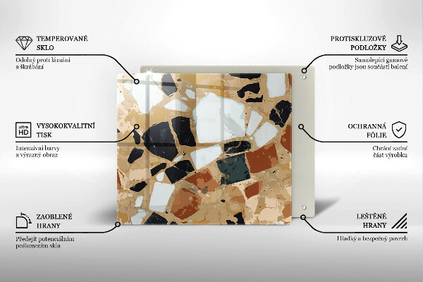 Tűzhelyvédő üveglap Dekoratív kövek lemez