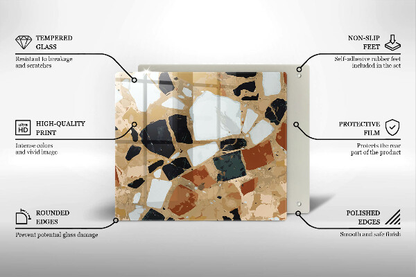 Tűzhelyvédő üveglap Dekoratív kövek lemez