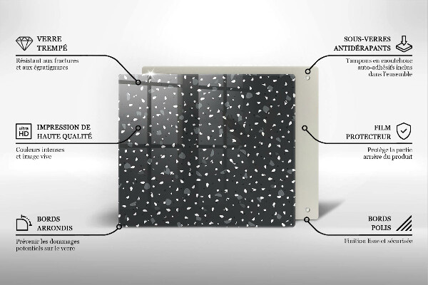 Tűzhelyvédő üveglap Díszítő kő