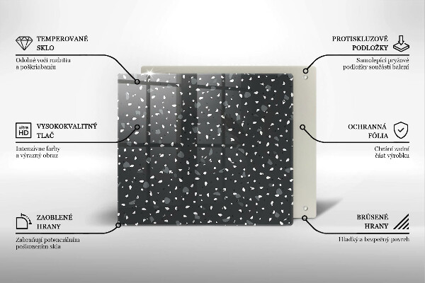 Tűzhelyvédő üveglap Díszítő kő