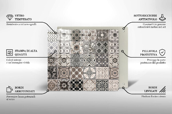 Tűzhelyvédő üveglap Dekoratív csempe