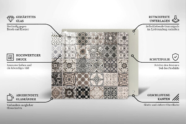 Tűzhelyvédő üveglap Dekoratív csempe