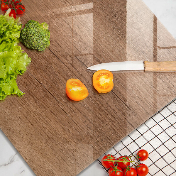 Tűzhelyvédő üveglap Fa textúra