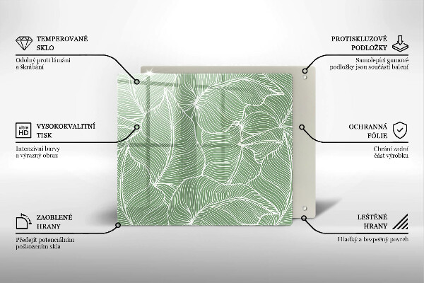 Tűzhelyvédő üveglap Lineáris levelek