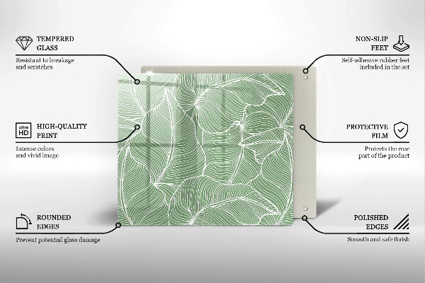 Tűzhelyvédő üveglap Lineáris levelek