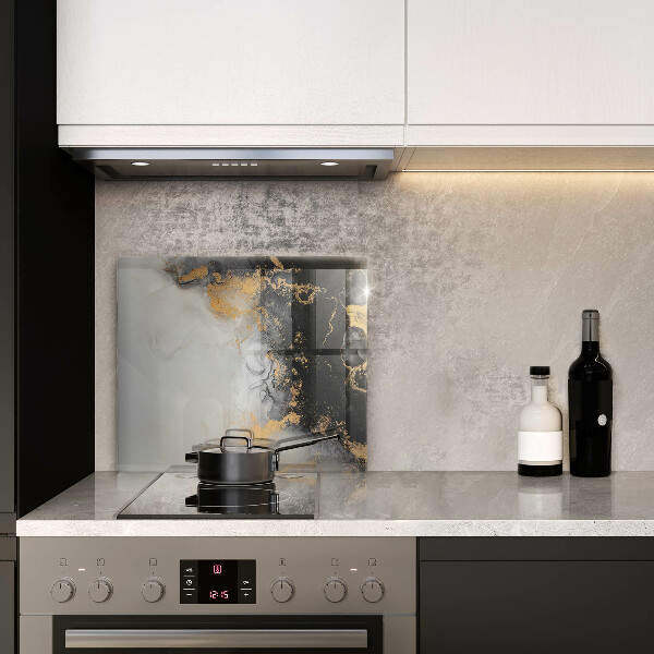 Tűzhelyvédő üveglap Absztrakció arannyal