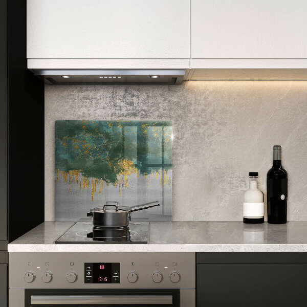 Tűzhelyvédő üveglap Absztrakció arannyal