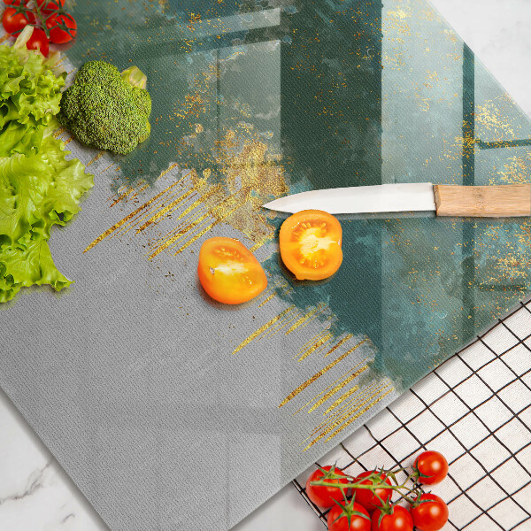 Tűzhelyvédő üveglap Absztrakció arannyal