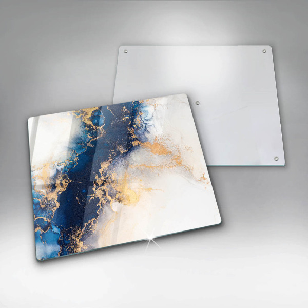 Tűzhelyvédő üveglap Absztrakció kékkel