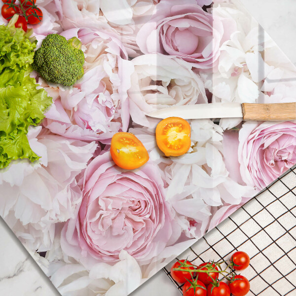 Tűzhelyvédő üveglap Bazsarózsa csokor