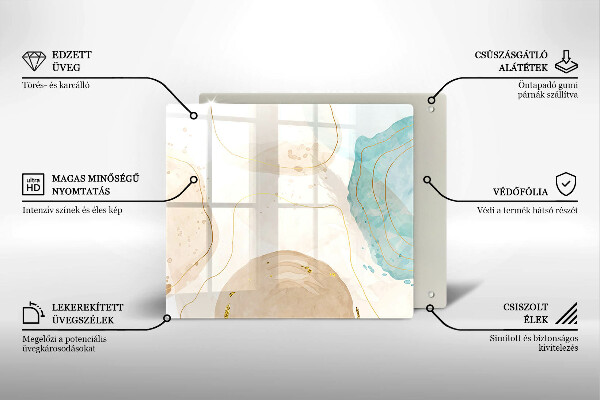 Tűzhelyvédő üveglap Világos bohó formák