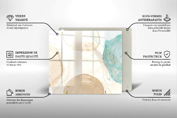 Tűzhelyvédő üveglap Világos bohó formák