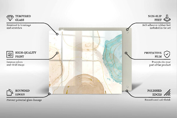 Tűzhelyvédő üveglap Világos bohó formák