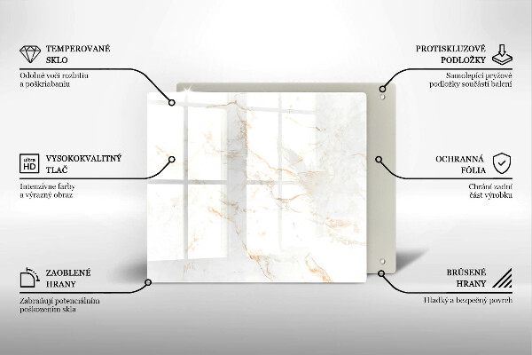 Tűzhelyvédő üveglap Elegáns márvány kő