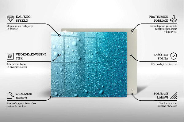 Tűzhelyvédő üveglap Vízcseppek