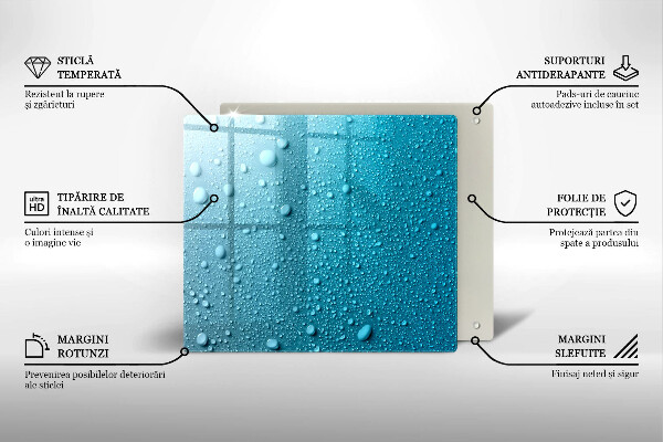 Tűzhelyvédő üveglap Vízcseppek